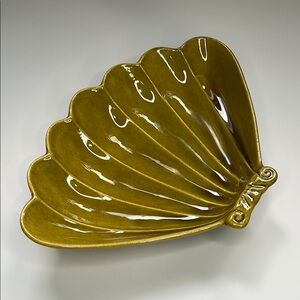 Olive Green Ceramic Shell Dish